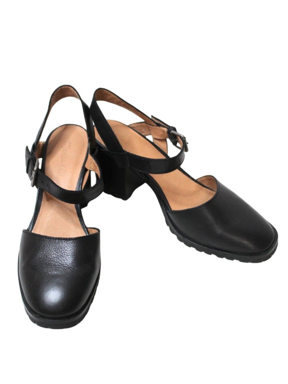 Madewell women's heels size 9.5 black leather Claudie heeled Mary Jane lugsole - Picture 2 of 8